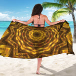 Golden Kaleidoscope Print Beach Sarong Wrap