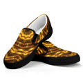 Golden Kaleidoscope Print Black Slip On Sneakers