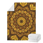 Golden Kaleidoscope Print Blanket