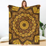 Golden Kaleidoscope Print Blanket