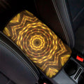 Golden Kaleidoscope Print Car Center Console Cover