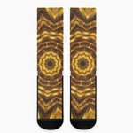 Golden Kaleidoscope Print Crew Socks