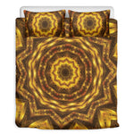 Golden Kaleidoscope Print Duvet Cover Bedding Set