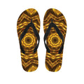 Golden Kaleidoscope Print Flip Flops
