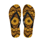 Golden Kaleidoscope Print Flip Flops