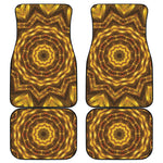 Golden Kaleidoscope Print Front and Back Car Floor Mats