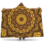 Golden Kaleidoscope Print Hooded Blanket