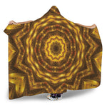 Golden Kaleidoscope Print Hooded Blanket