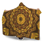 Golden Kaleidoscope Print Hooded Blanket