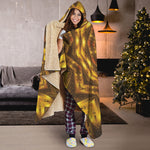 Golden Kaleidoscope Print Hooded Blanket