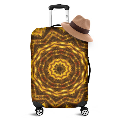 Golden Kaleidoscope Print Luggage Cover