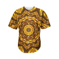 Golden Kaleidoscope Print Men's Baseball Jersey