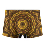 Golden Kaleidoscope Print Men's Boxer Briefs