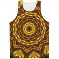 Golden Kaleidoscope Print Men's Tank Top