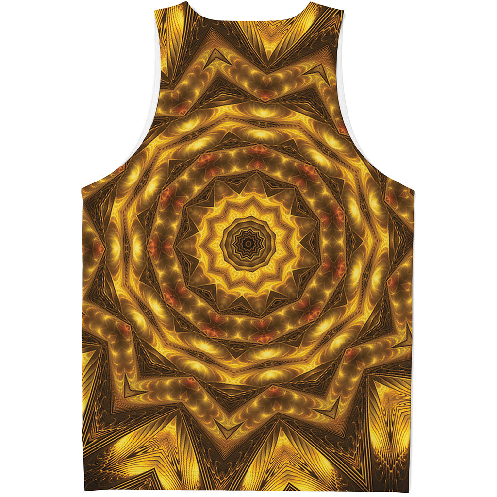 Golden Kaleidoscope Print Men's Tank Top