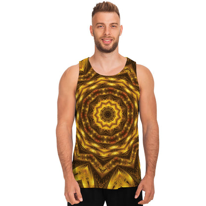 Golden Kaleidoscope Print Men's Tank Top