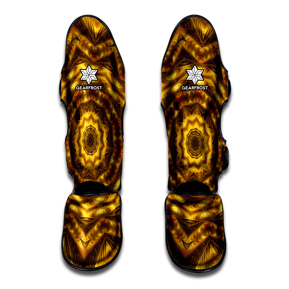 Golden Kaleidoscope Print Muay Thai Shin Guard