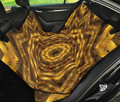 Golden Kaleidoscope Print Pet Car Back Seat Cover