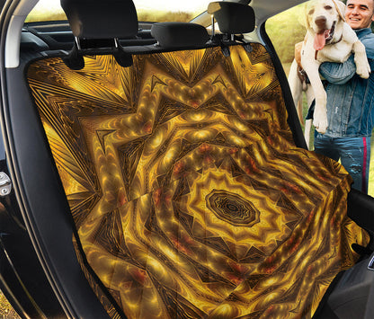 Golden Kaleidoscope Print Pet Car Back Seat Cover