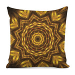 Golden Kaleidoscope Print Pillow Cover
