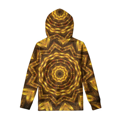 Golden Kaleidoscope Print Pullover Hoodie
