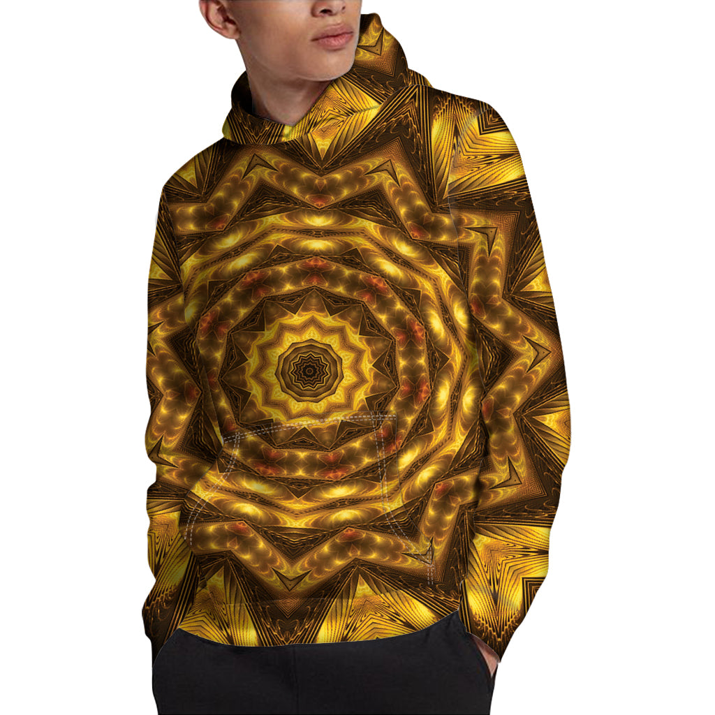 Golden Kaleidoscope Print Pullover Hoodie
