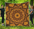 Golden Kaleidoscope Print Quilt