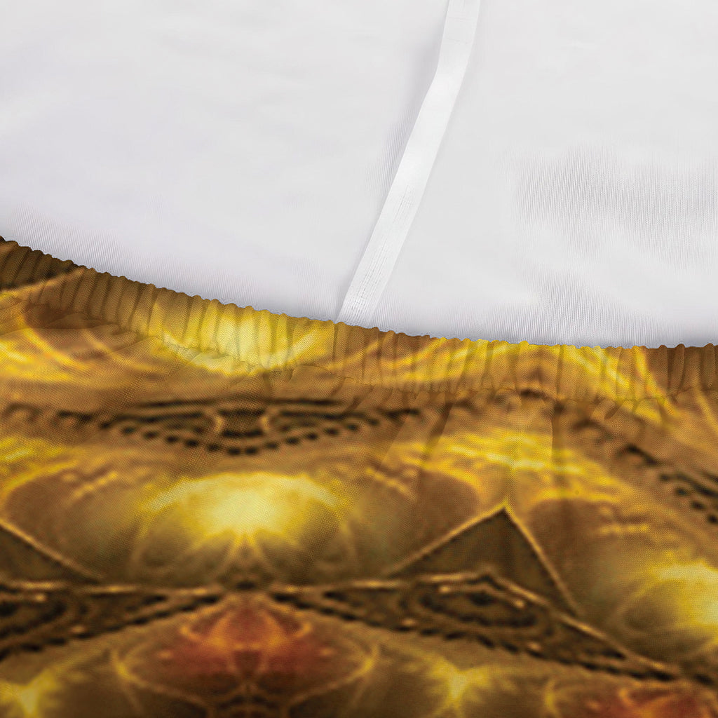 Golden Kaleidoscope Print Sofa Cover