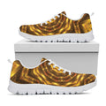 Golden Kaleidoscope Print White Running Shoes