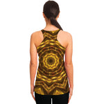 Golden Kaleidoscope Print Women's Racerback Tank Top