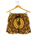 Golden Kaleidoscope Print Women's Shorts