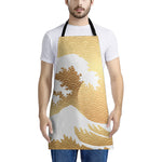 Golden Kanagawa Wave Print Apron