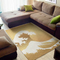 Golden Kanagawa Wave Print Floor Mat