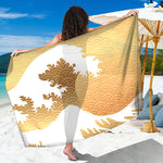Golden Kanagawa Wave Print Beach Sarong Wrap