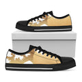 Golden Kanagawa Wave Print Black Low Top Sneakers