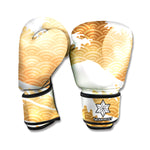 Golden Kanagawa Wave Print Boxing Gloves