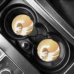 Golden Kanagawa Wave Print Car Coasters