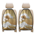Golden Kanagawa Wave Print Car Seat Organizers