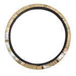 Golden Kanagawa Wave Print Car Steering Wheel Cover