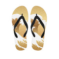 Golden Kanagawa Wave Print Flip Flops