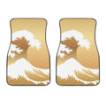 Golden Kanagawa Wave Print Front Car Floor Mats