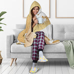 Golden Kanagawa Wave Print Hooded Blanket