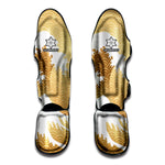 Golden Kanagawa Wave Print Muay Thai Shin Guard