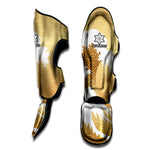 Golden Kanagawa Wave Print Muay Thai Shin Guard