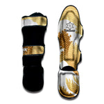 Golden Kanagawa Wave Print Muay Thai Shin Guard
