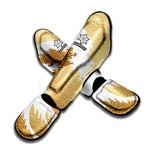 Golden Kanagawa Wave Print Muay Thai Shin Guard