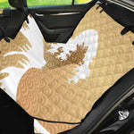 Golden Kanagawa Wave Print Pet Car Back Seat Cover