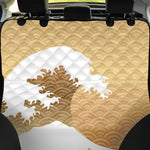 Golden Kanagawa Wave Print Pet Car Back Seat Cover
