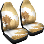 Golden Kanagawa Wave Print Universal Fit Car Seat Covers