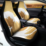 Golden Kanagawa Wave Print Universal Fit Car Seat Covers